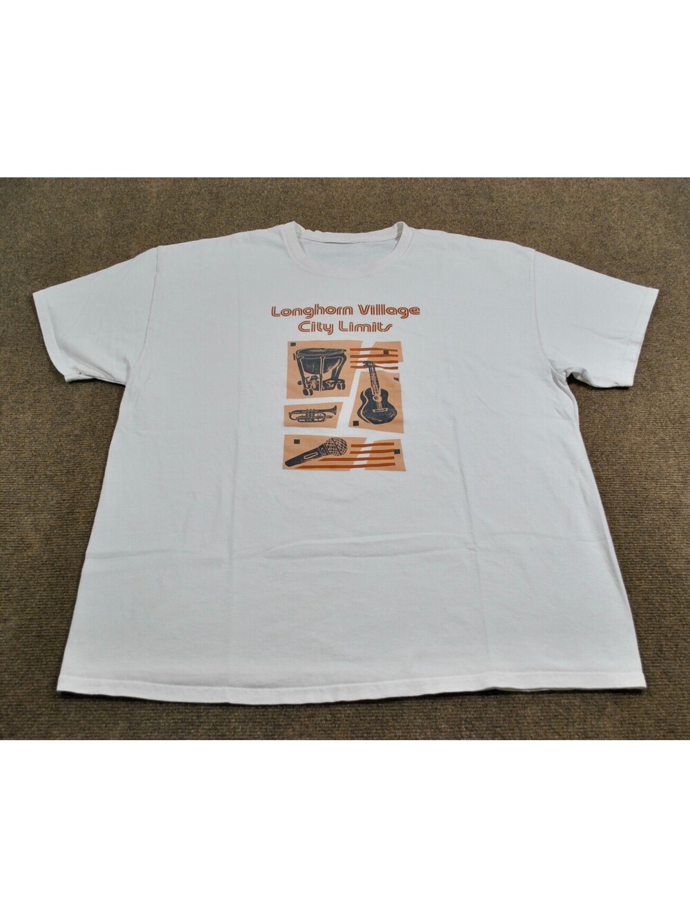 Texas Longhorns NCAA Football Village City Limits Austin Beige Shirt X-Large